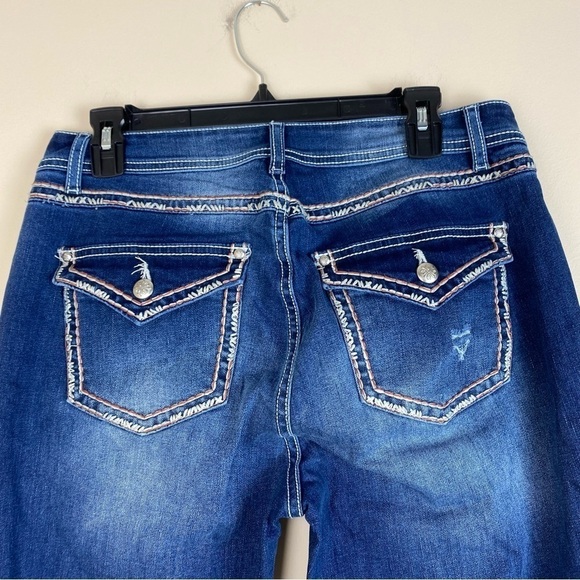 Vintage style embroidered blue pants NWT size Large - Picture 5 of 6